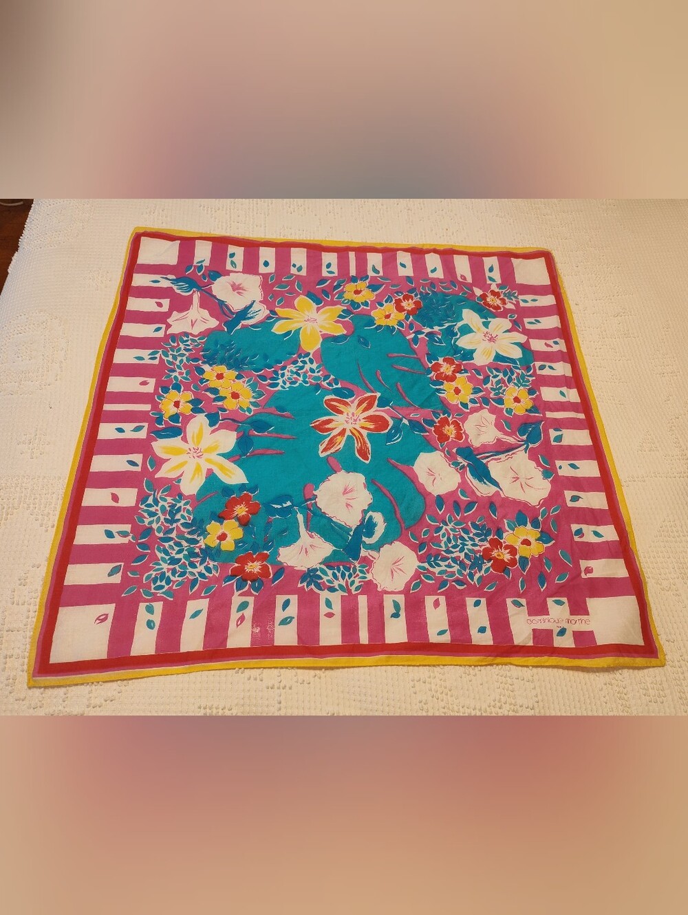 Dominique Martine Paris Floral Scarf 27"